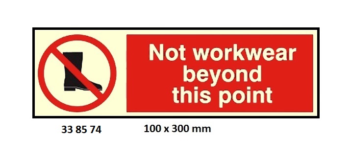 SIGN WHITE VINYL SELF ADHESIVE, NO WORKWEAR #8574 100X300MM