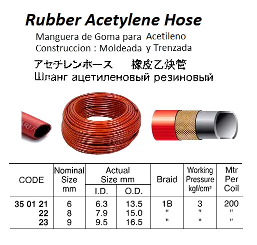 HOSE AC RUBBER 3KG 6MMX1B