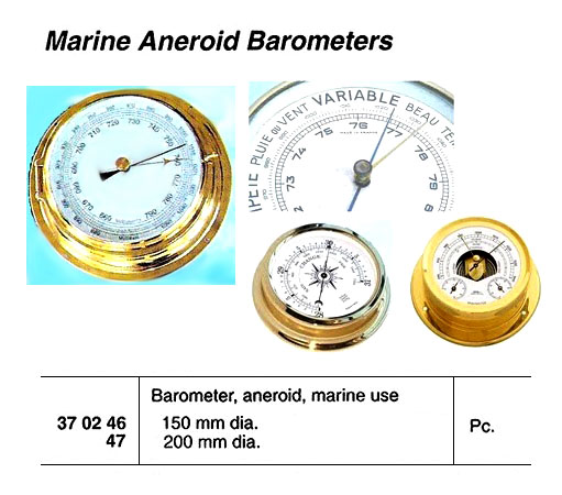 BAROMETER ANEROID MARINE USE, 150MM DIAM