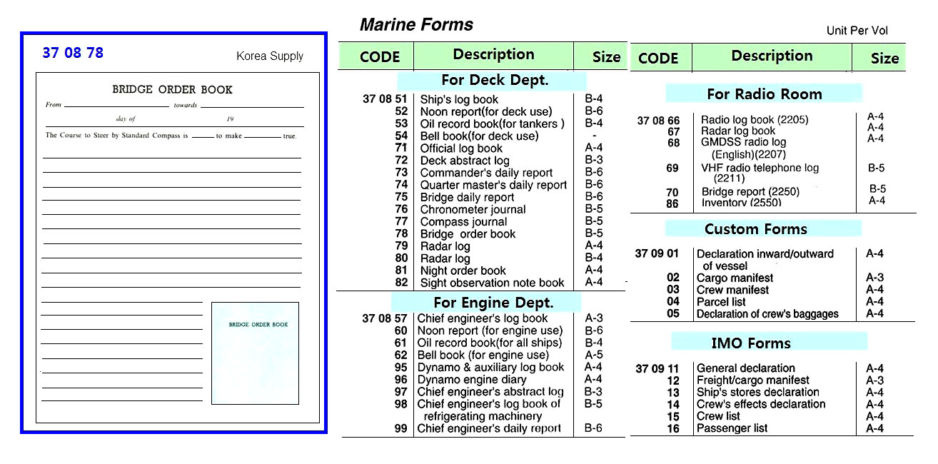 BRIDGE ORDER BOOK (0140)