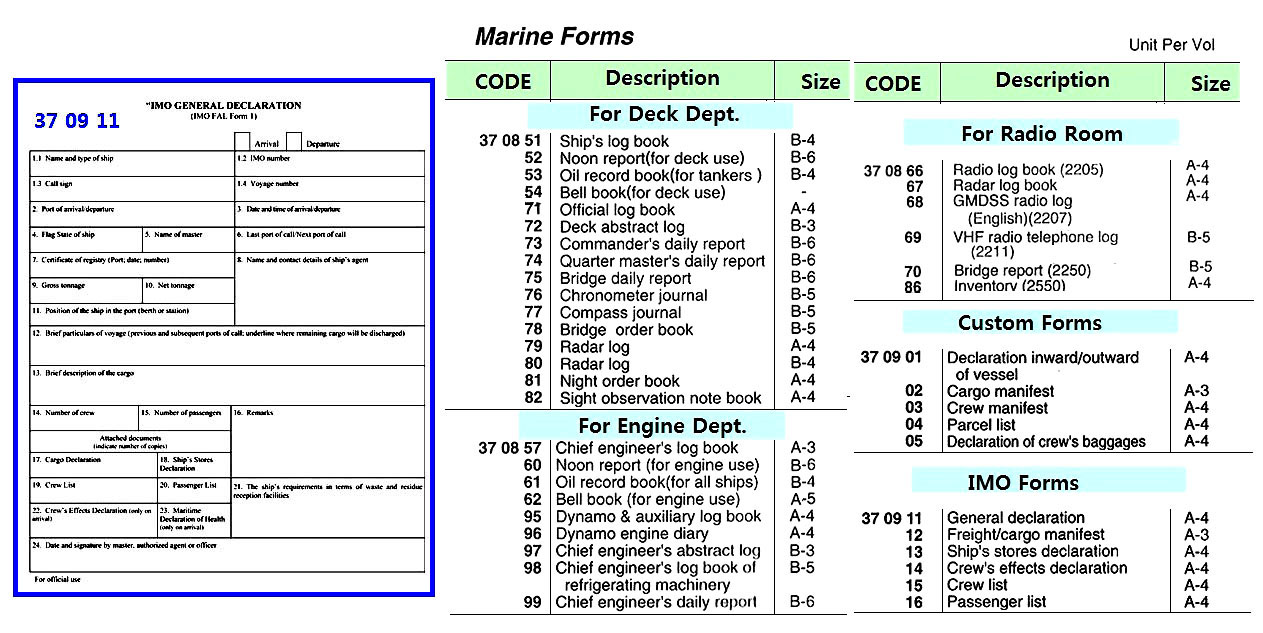 IMO371.E GENERAL DECLARATION, FORMS (9270)