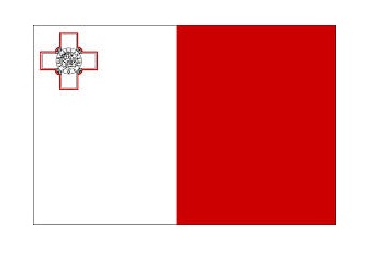 FLAG NATIONAL 2`X 3` BUNTING, MALTA