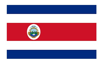 FLAG NATIONAL 2`X 3` BUNTING, COSTA RICA