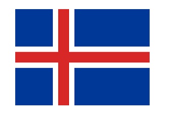 FLAG NATIONAL 2`X 3` BUNTING, ICELAND