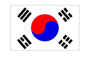 FLAG NATIONAL 2`X 3` BUNTING, REPUBLIC OF KOREA