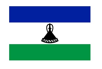 FLAG NATIONAL 3`X 4` BUNTING, LESOTHO