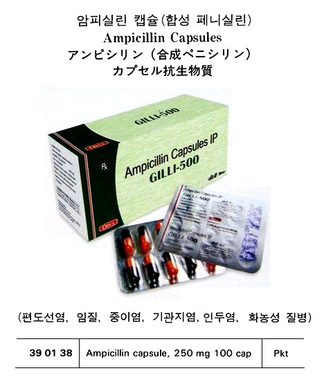 AMPICILLIN CAPSULE 250MG, 100CAP