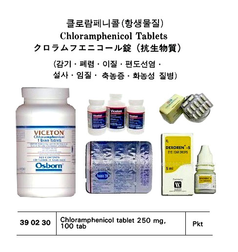 CHLORAMPHENICOL TABLET, 250MG 100TAB