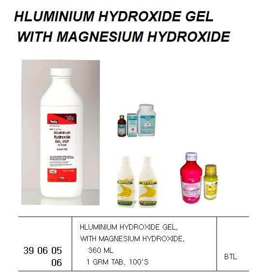 ALUMINIUM HYDROXIDE GEL WITH, MAGNESIUM HYDROXIDE 360ML