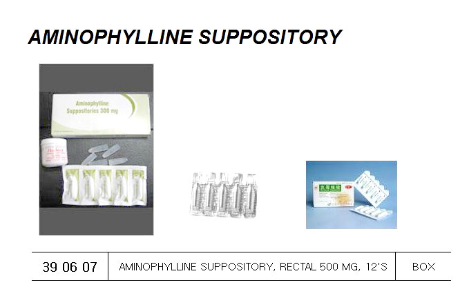 AMINOPHYLLINE SUPPOSITORY, RECTAL 500MG 12`S