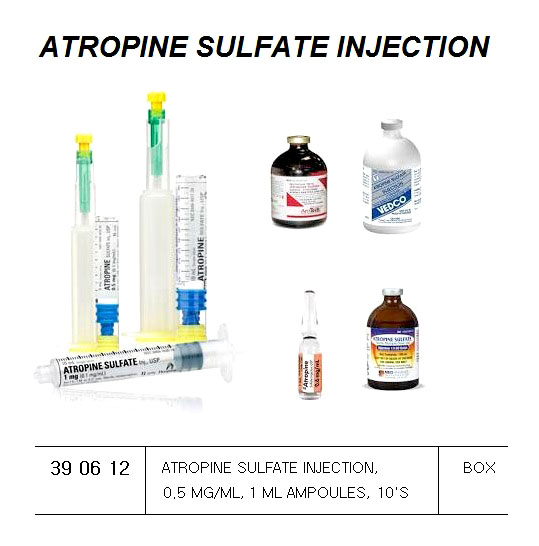 ATROPINE SULFATE INJECTION, 0.5MG/ML 1ML AMPOULES 10`S