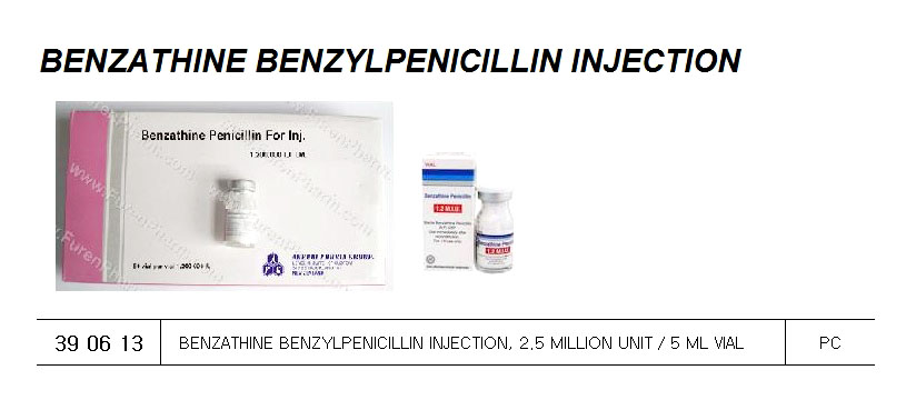 BENZATHINE BENZYLPENICILLIN, INJ. 2.4MILLION UNIT/5ML VIAL