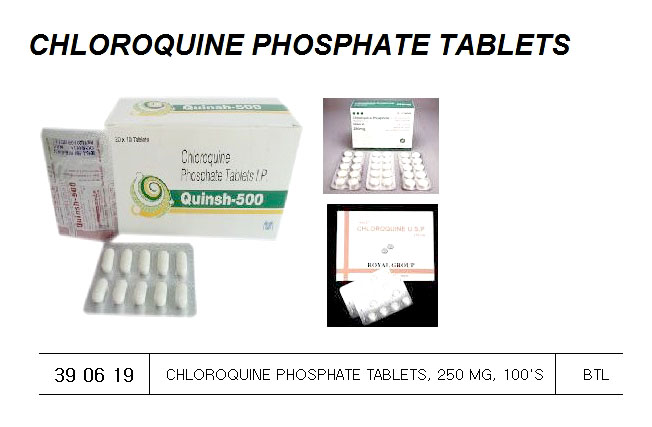 CHLOROQUINE PHOSPHATE TABLET, 250MG 100`S