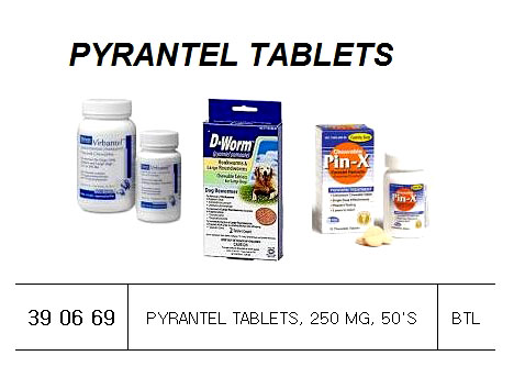 PYRANTEL TABLET 250MG 50`S