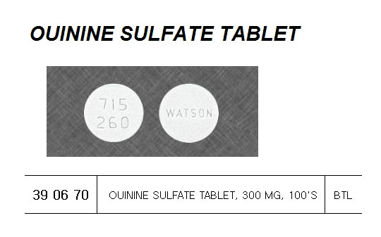 QUININE SULFATE TABLET 300MG, 100`S