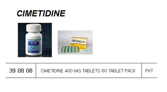 CIMETIDINE 400MG TABLET, 60 TABLET/PACK FOR U.K. SHIPS