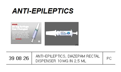 DIAZEPAM RECTAL DISPENSER 10MG, IN 2.5ML FOR U.K. SHIPS