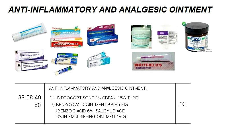 BENZOIC ACID OINTMENT BP 50MG, FOR U.K. SHIPS