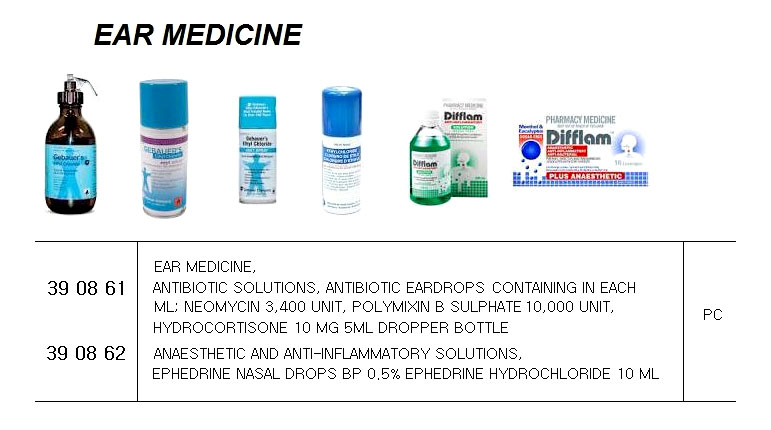 ANTIBIOTIC EARDROP, FOR U.K. SHIPS