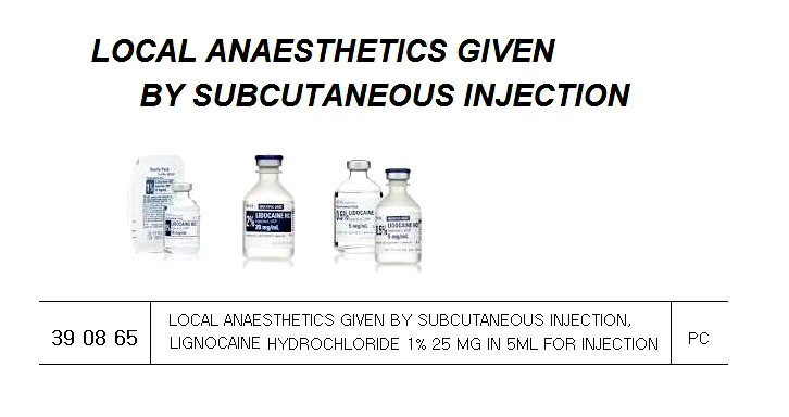 LIGNOCAINE HYDROCHLORIDE 1%, 25MG IN 5ML FOR U.K. SHIPS