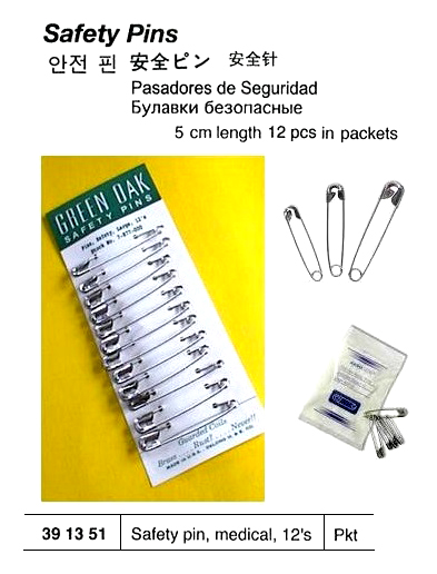 SAFETY PIN MEDICAL 12`S