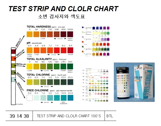 TEST STRIP & COLOR CHART 100`S