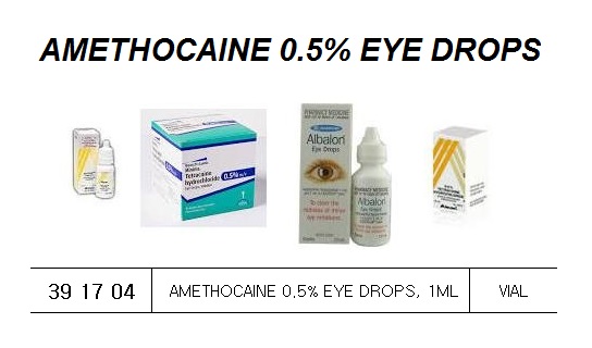 AMETHOCAINE 0.5% EYE DROPS, SINGLE-USE VIAL 1 ML