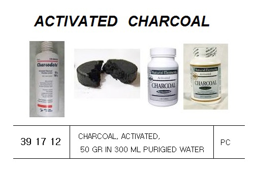 CHARCOAL, ACTIVATED 50 G, IN 300 ML PURIFIED WATER