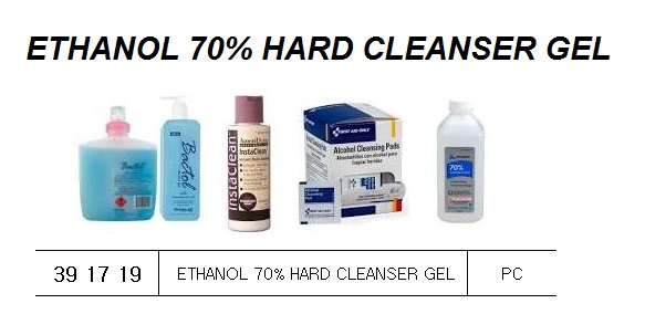ETHANOL 70% HAND CLEANSER GEL, 250ML