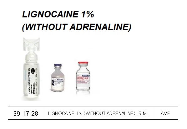 LIGNOCAINE 1% (WITHOUT, ADRENALINE) AMPOULE 5ML