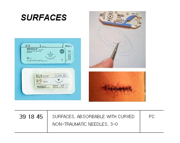 SUTURE ABSORBABLE WITH CURVED, NEEDLES 3-0