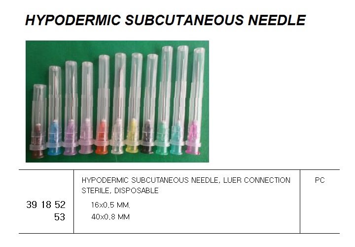 NEEDLE HYPODERMIC INTRAMUSCUL, 40X0.8MM STERILE DISPOSABLE