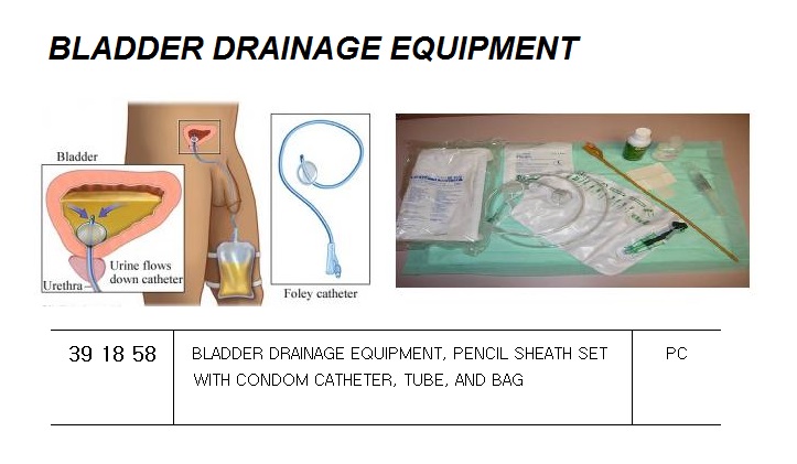 PENILE SHEATH SET WITH CONDOM, CATHETER/TUBE/BAG