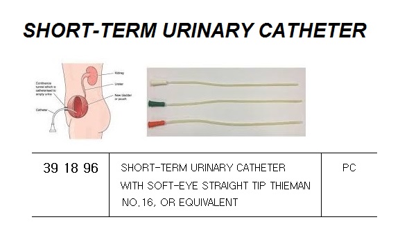 CATHETER URINE SHORT-TERM, W/SOFT-EYE STRAGHT TIP #16