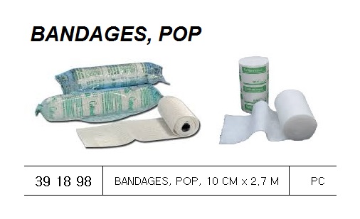 BANDAGE PLASTER-OF-PARIS, 10CM X 2.7 M