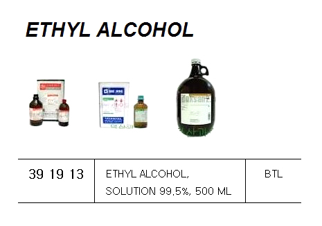 ETHYL ALCOHOL SOLUTION 99.5%, 500 ML