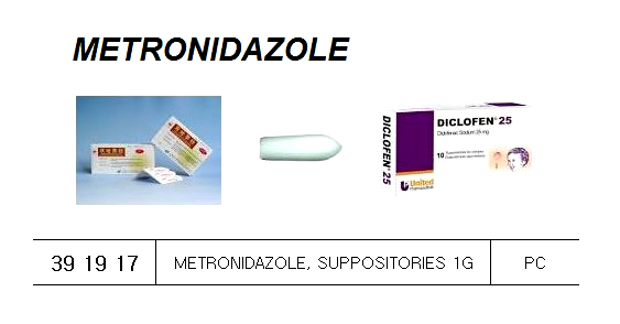 METRONIDAZOLE SUPPOSITORIES, 1 GRM