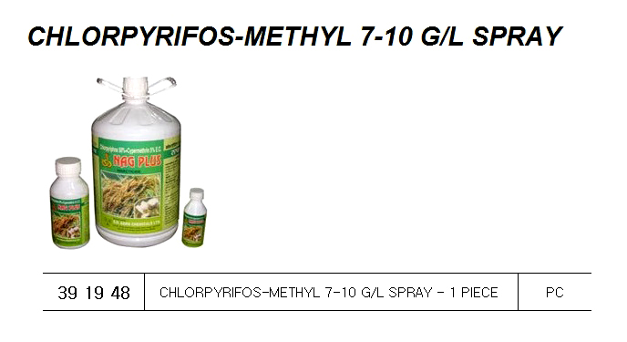 CHLORPYRIFOS-METHYL 7-10G/L, SPRAY