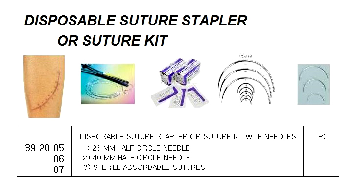 STERILE ABSORBABLE SUTURES BP, FOR U.K. SHIPS
