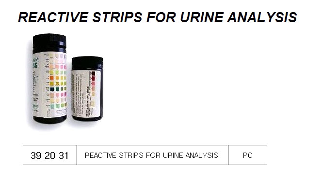 REACTIVE STRIPS FOR URINE, ANALYSIS FOR U.K. SHIPS