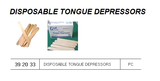 DISPOSABLE TONGUE DEPRESSORS, FOR U.K. SHIPS