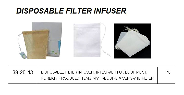 DISPOSABLE FILTER INFUSER, FOR U.K. SHIPS