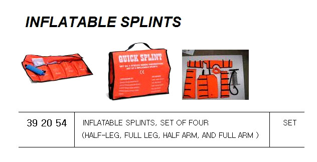INFLATABLE SPLINT, FOR U.K. SHIPS