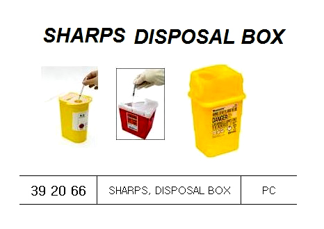 SHARPS DISPOSAL BOX, FOR U.K. SHIPS