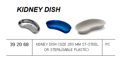KIDNEY DISH 250MM, FOR U.K. SHIPS