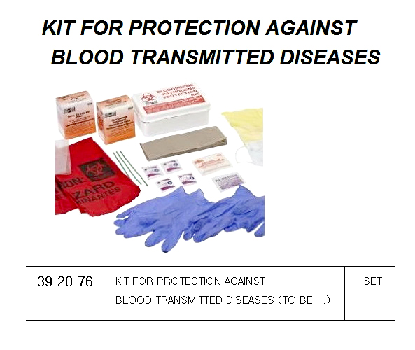 BLOOD TRANSMITTED DISEASES, PROTECTION KIT FOR U.K. SHIPS