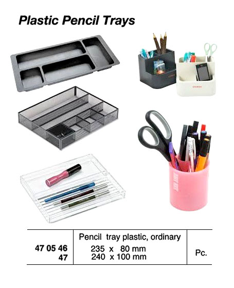 PENCIL TRAY PLASTIC 235X80MM
