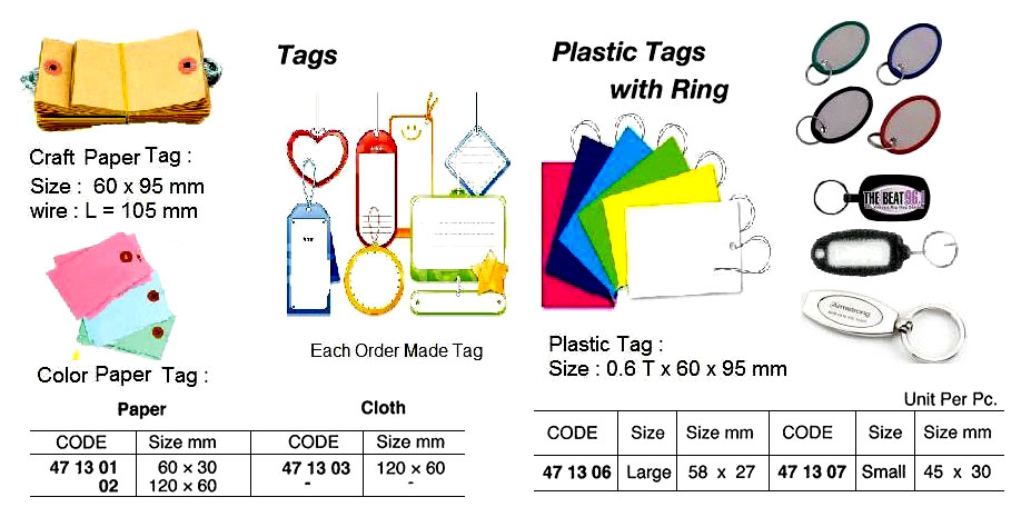 TAG PLASTIC OVAL WITH RING, 45X30MM