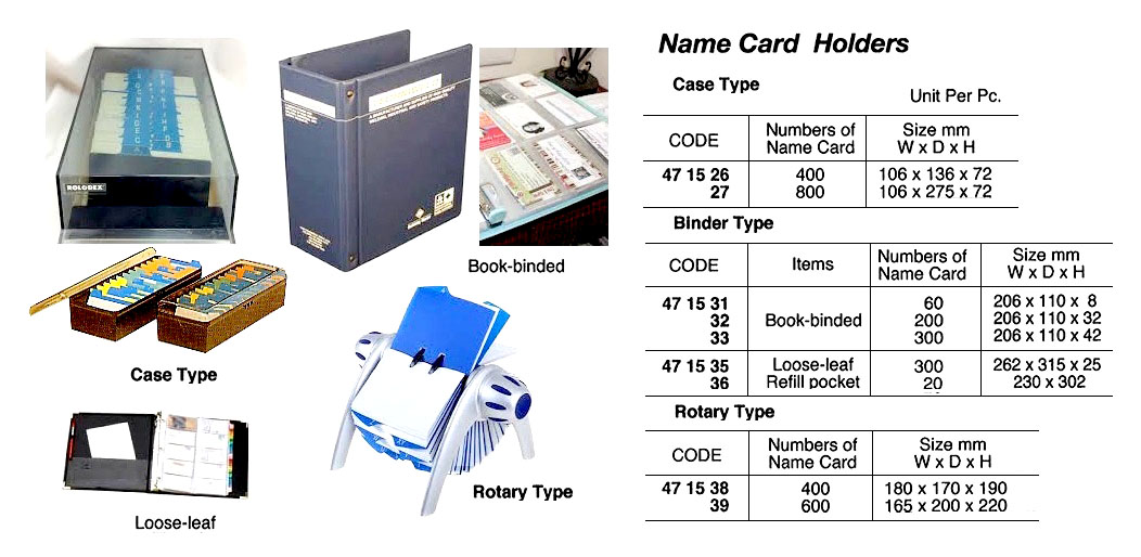 HOLDER NAME CARD BOOK-BINDED, FOR 200`S