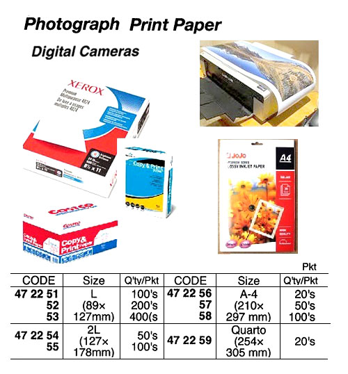 PAPER PHOTOGRAPHY PRINT GLOSS, 2L 127X178MM 100`S